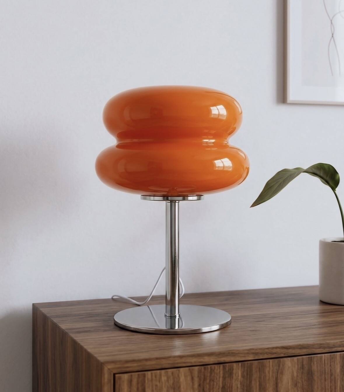 orange Y2K retro mushroom lamp