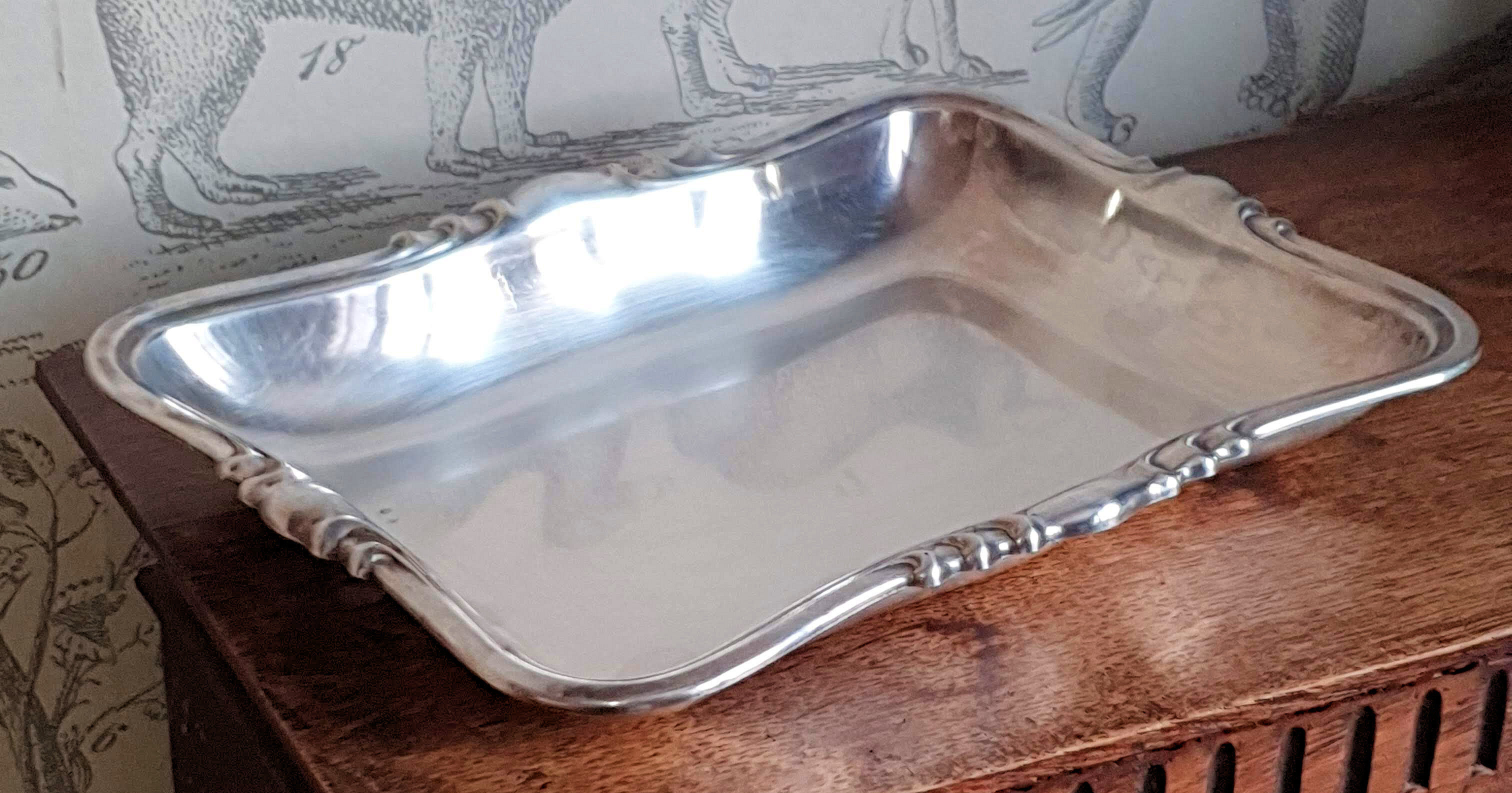Silver metal dish