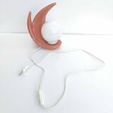 Ceramic lamp and opaline wave shape 70s