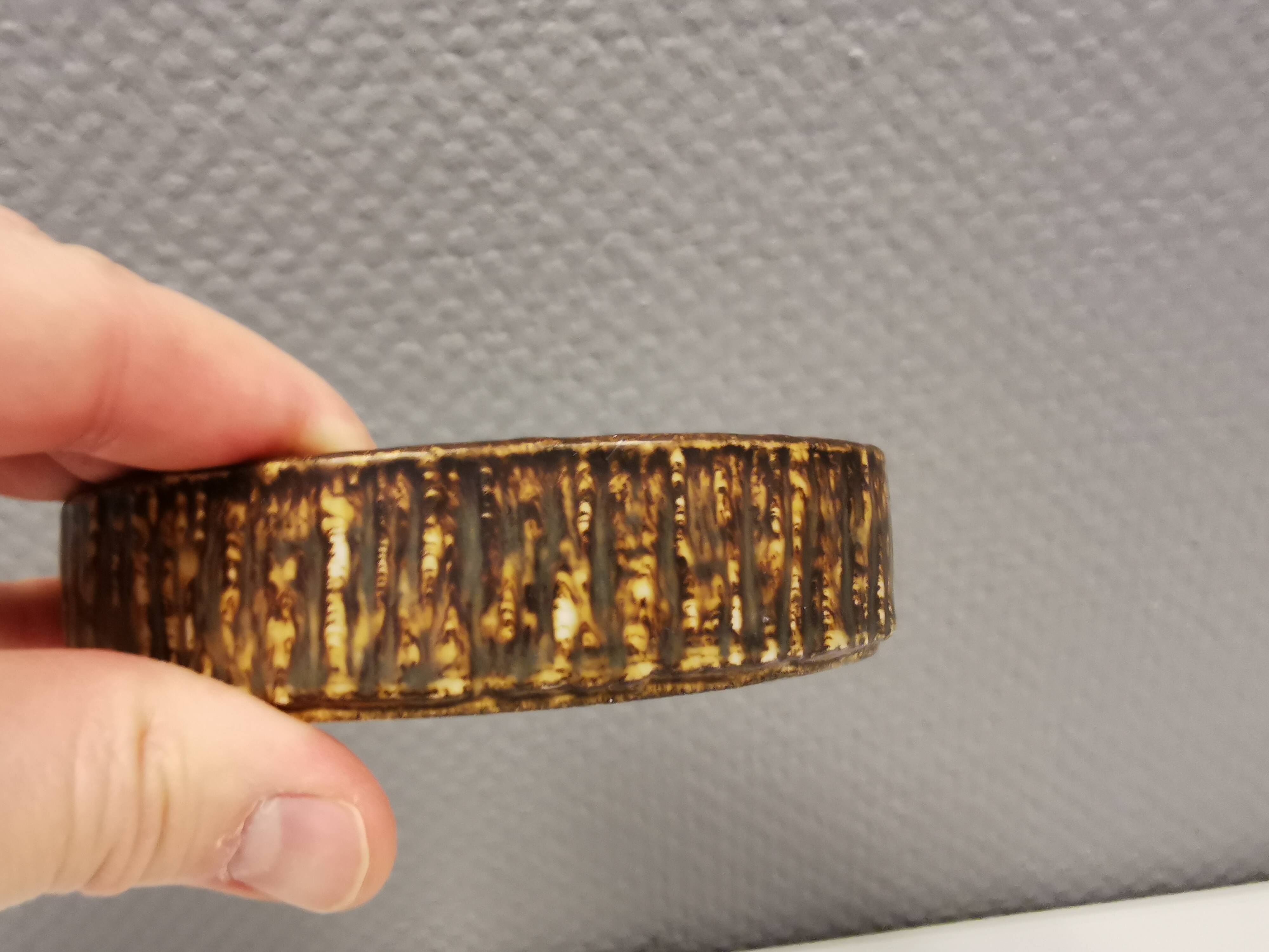 cendrier en glaçure de fourrure de lièvre de Rörstrand Suède, fabriqué par Gunnar Nylund