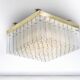 Bohemian flush-mount light in textured glass & brass, 1960s