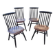 4 chaises de type Fanett design Ilmari Tapiovara