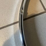 Coffee table with 3 chrome and smoked glass tops.