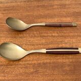 Mid-century brass and teak spoons, 1960s, set of 2