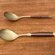 Mid-century brass and teak spoons, 1960s, set of 2