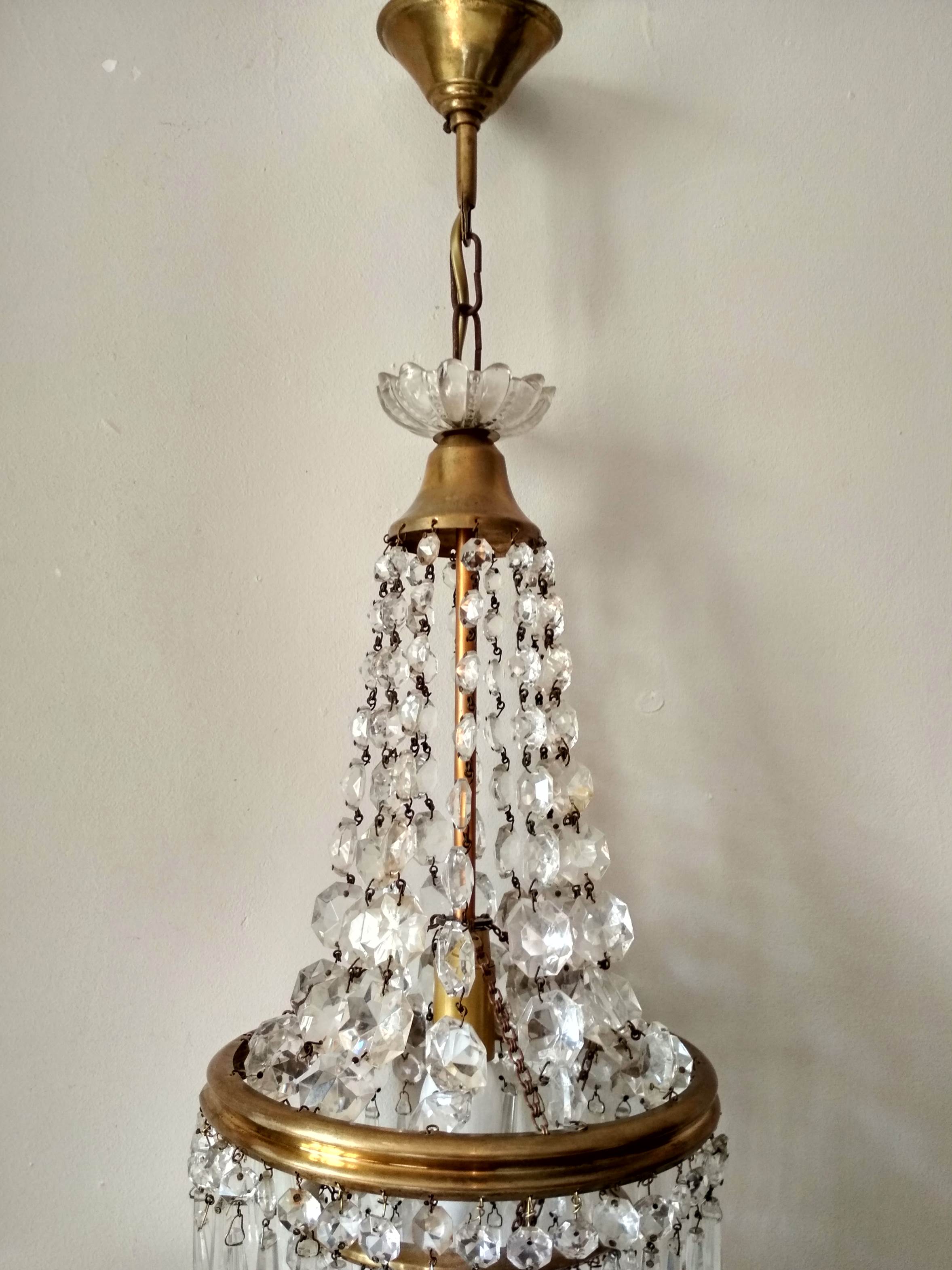 Cut glass stamped chandelier