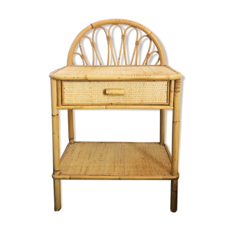 Rattan & bamboo beside table