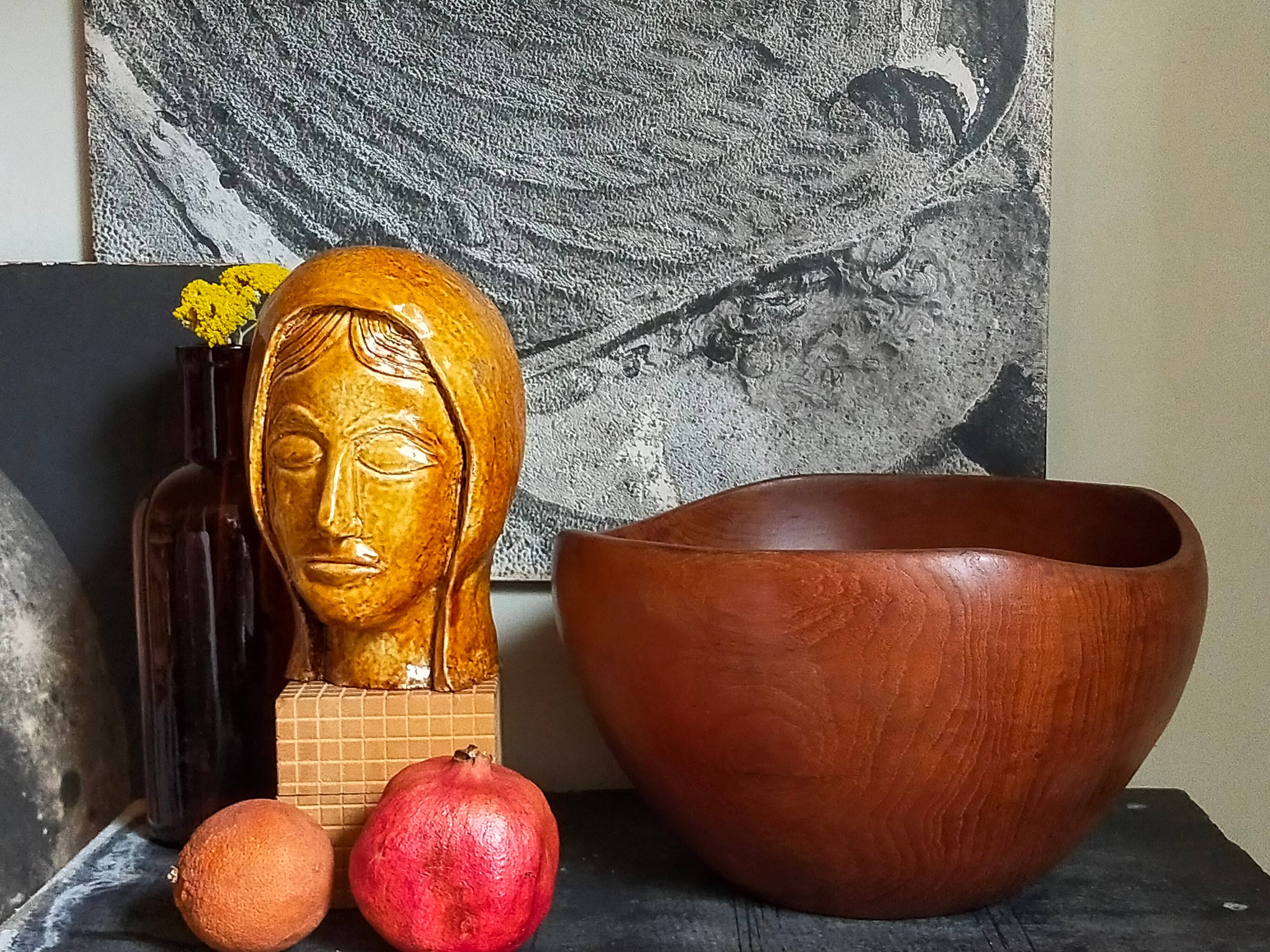 Solid wood cut bowl XXL freeform