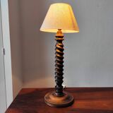 Vintage French lamp 1950/60 in turned wood