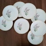 Vintage Floral Pattern Gien Earthenware Dinner Plates