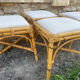 4 tabourets vintage bambou et rotin – années 60/70