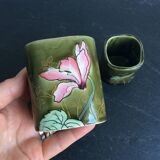 Vases old brown earthenware fives lille art nouveau