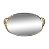 Vintage Italy tray in silver and gold metal