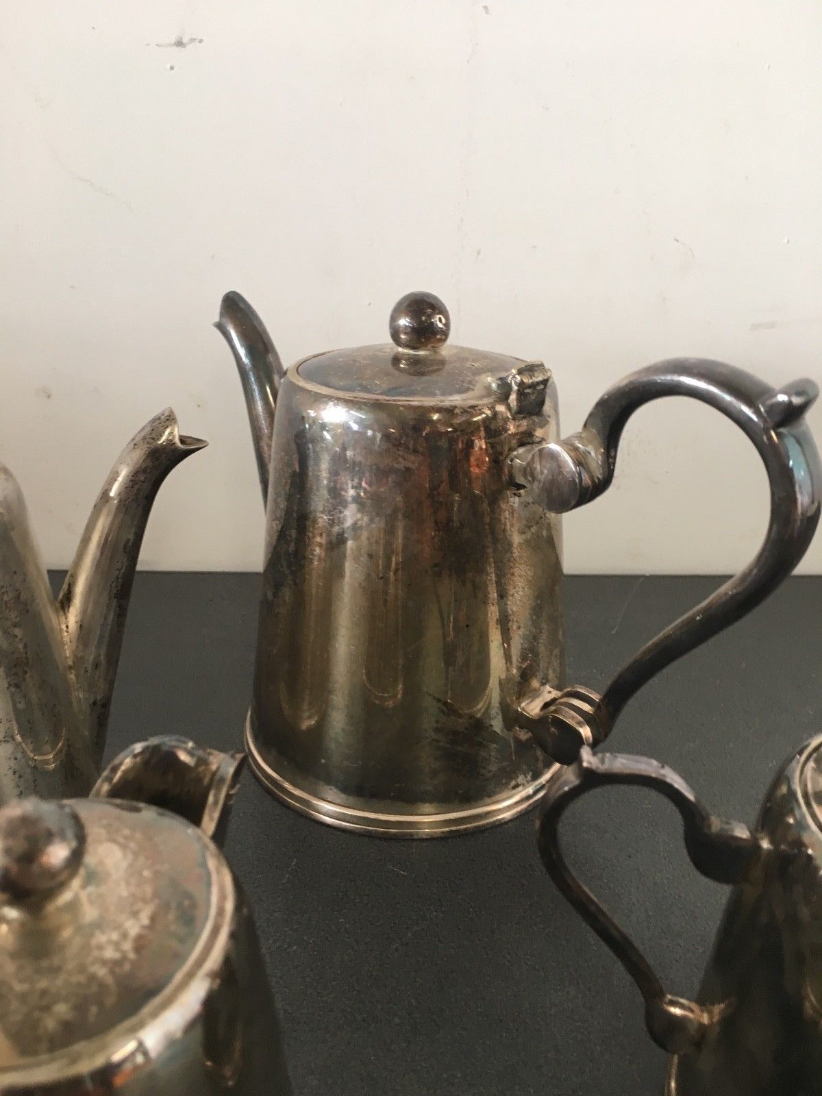 Service 4 pièces Thé/Café en métal argenté