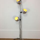 Floor lamp eyeball Gioffredo Reggiani 3 balls chrome 70's space age