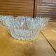 Salad bowl + 6 glass fruit cups for ice cream, mousse, chocolate, vintage moulded glass