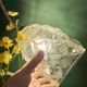 Suspension globe vintage en verre
