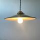 Pair of vintage industrial enamelled suspensions