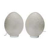 Paire de lampes "oeuf"  egg lamps  années 70-80 design Ben Swildens