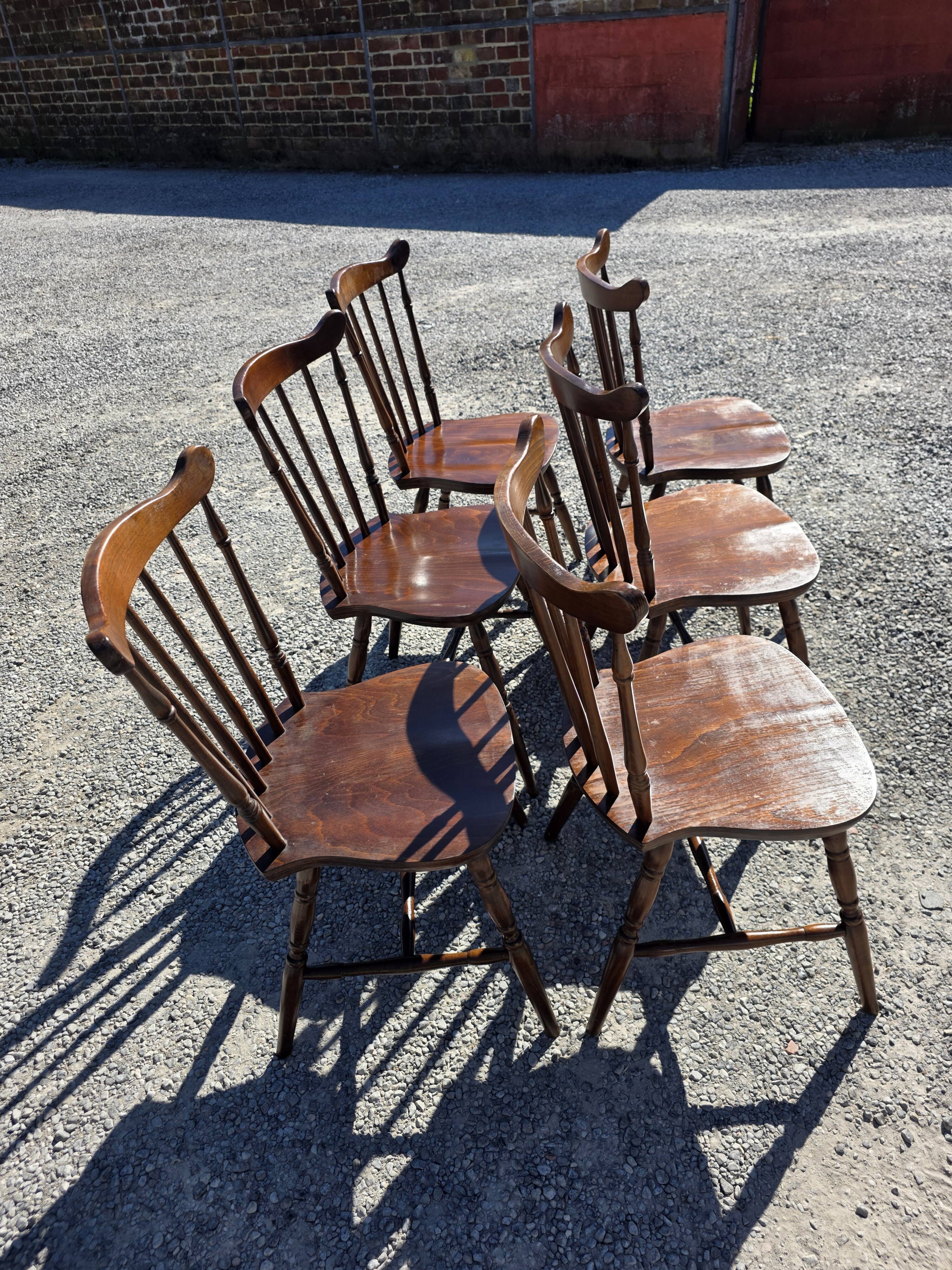 6 western beech chairs from the 1960s