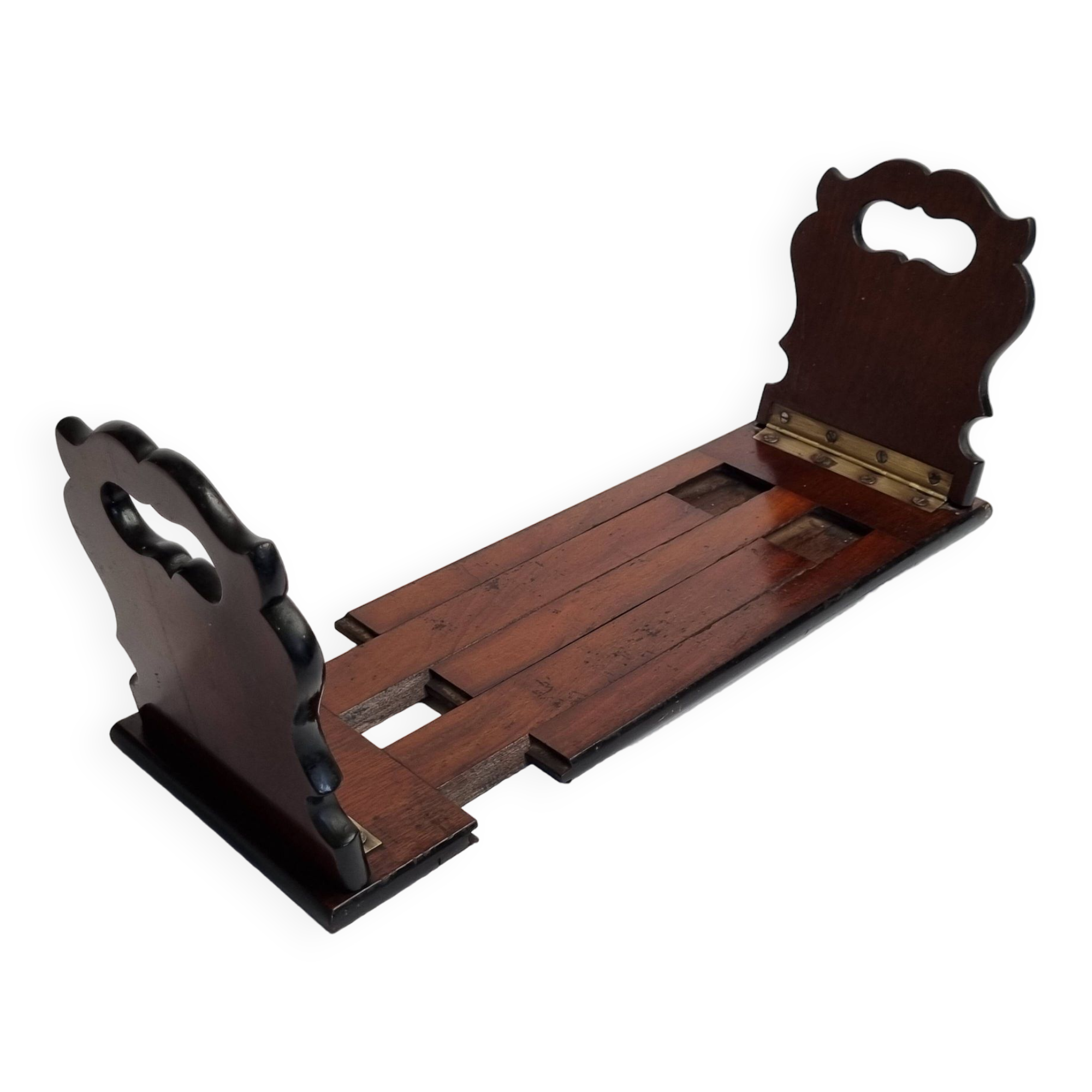 Solid wood zippered bookend, folding, 1900