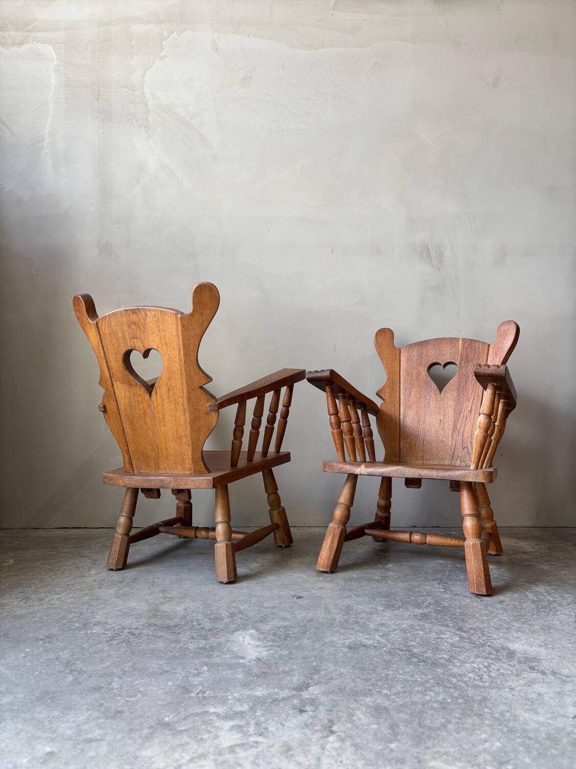Brutalist armchair pair, 1950s