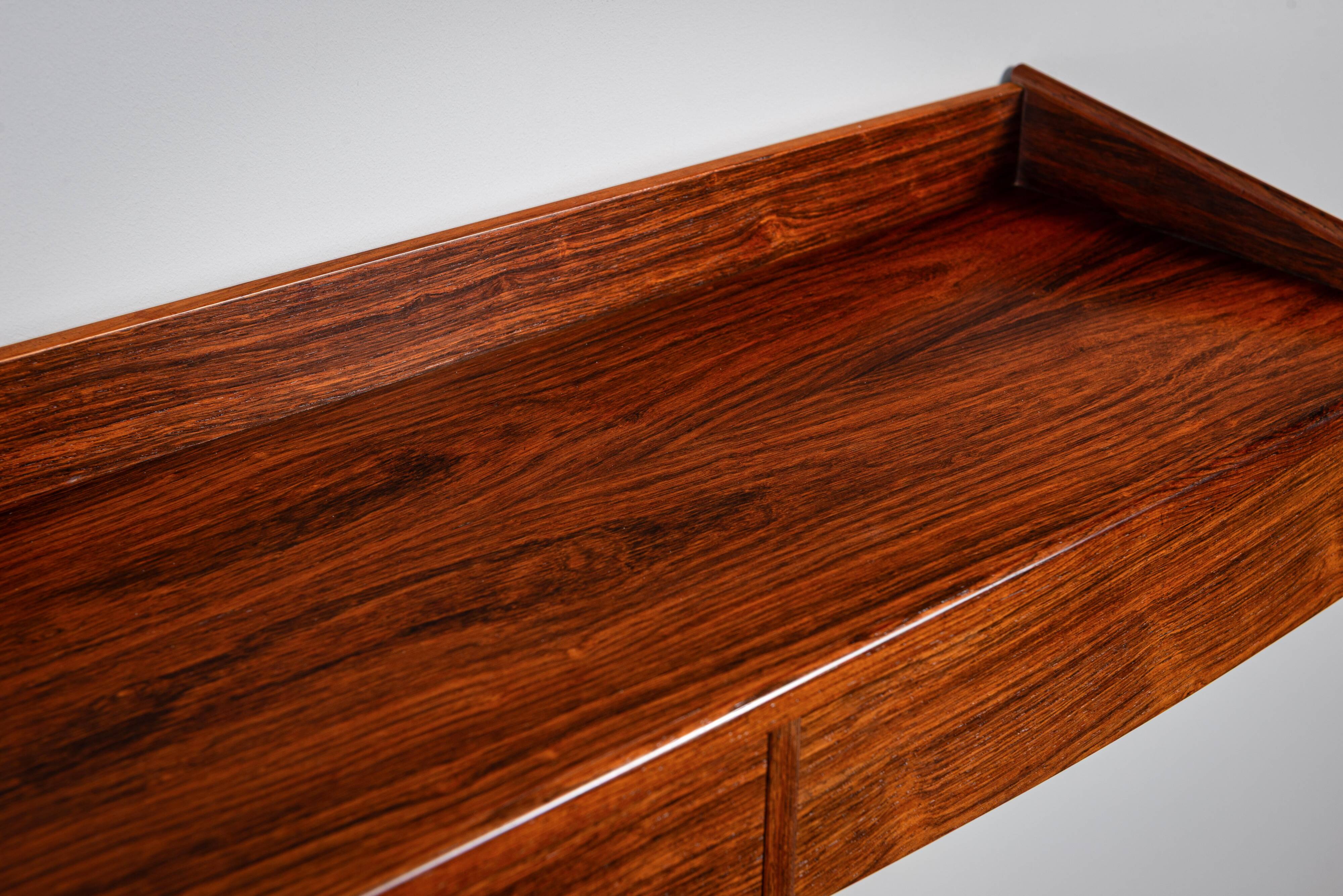 Rosewood wall console with two drawers