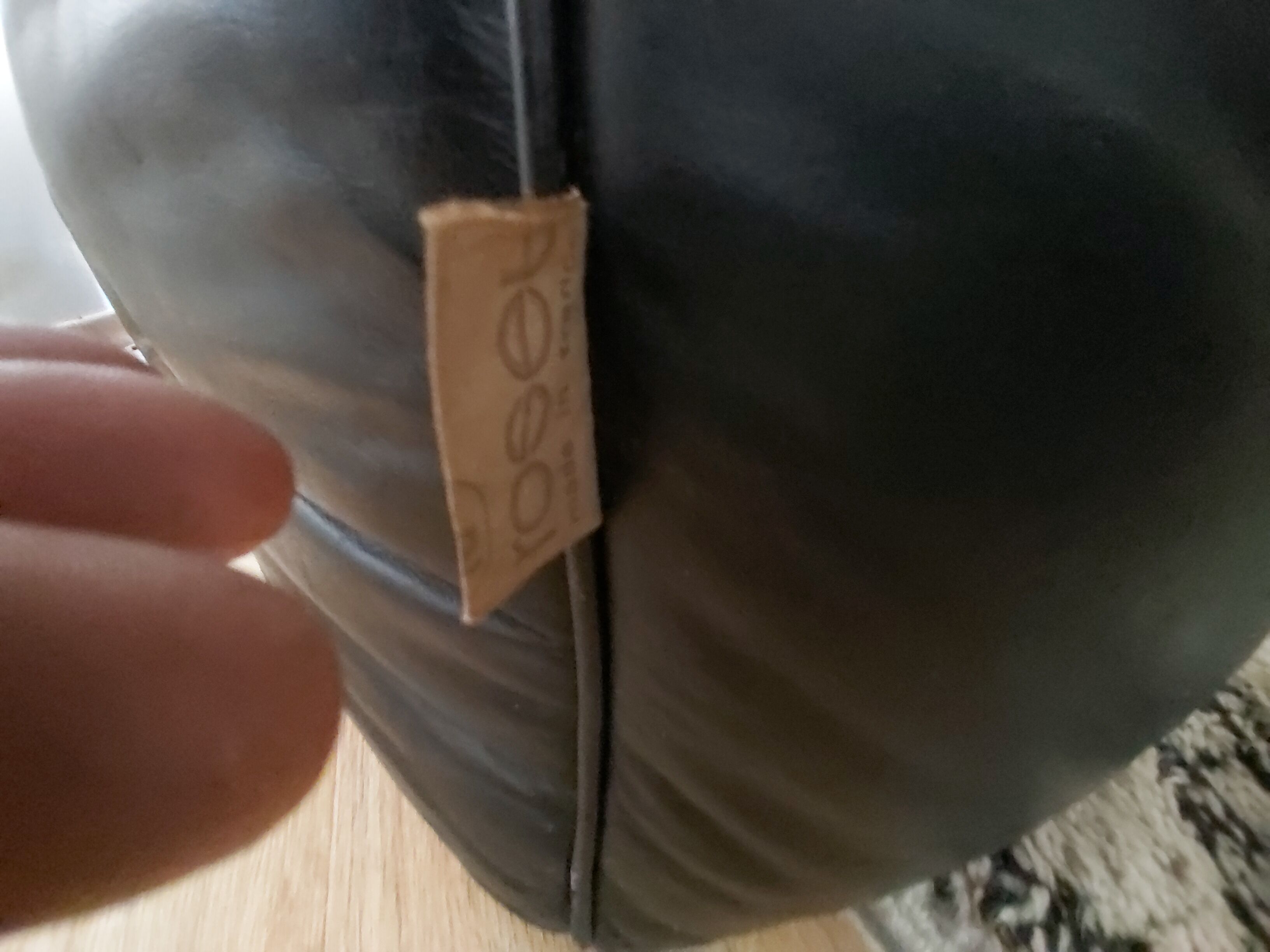 80s black leather Sloop Sloop Line Sofa