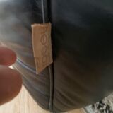 80s black leather Sloop Sloop Line Sofa