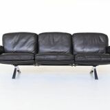 Canapé 3 places De Sede modèle DS-31 en cuir noir, Suisse 1970