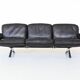 De Sede model DS-31 three-seat sofa black leather Switzerland 1970