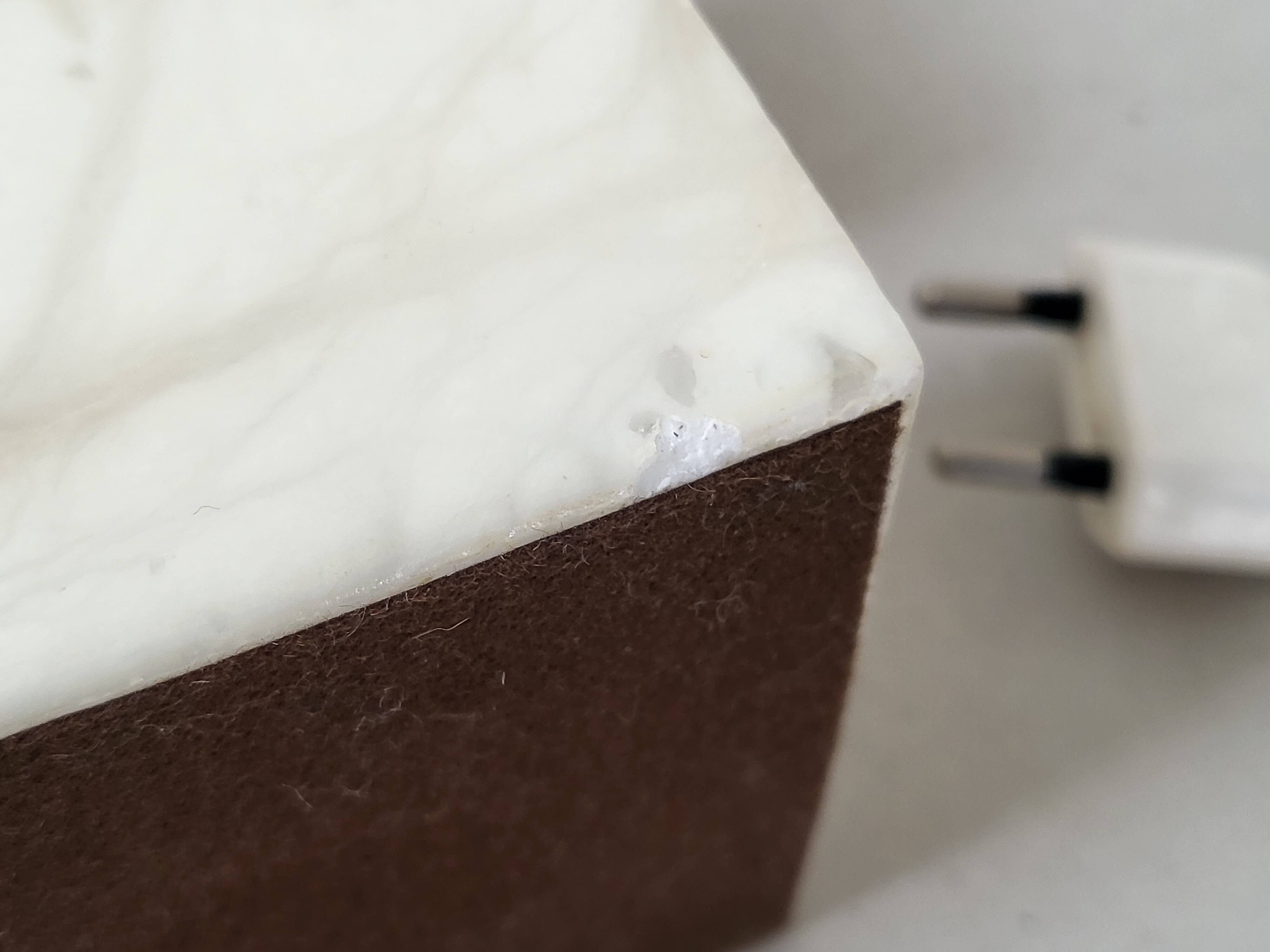 Vintage 1970 lamp in marble & brass