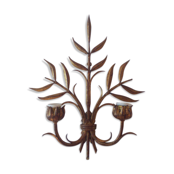 Applique florale en métal doré 1950s — Beyit