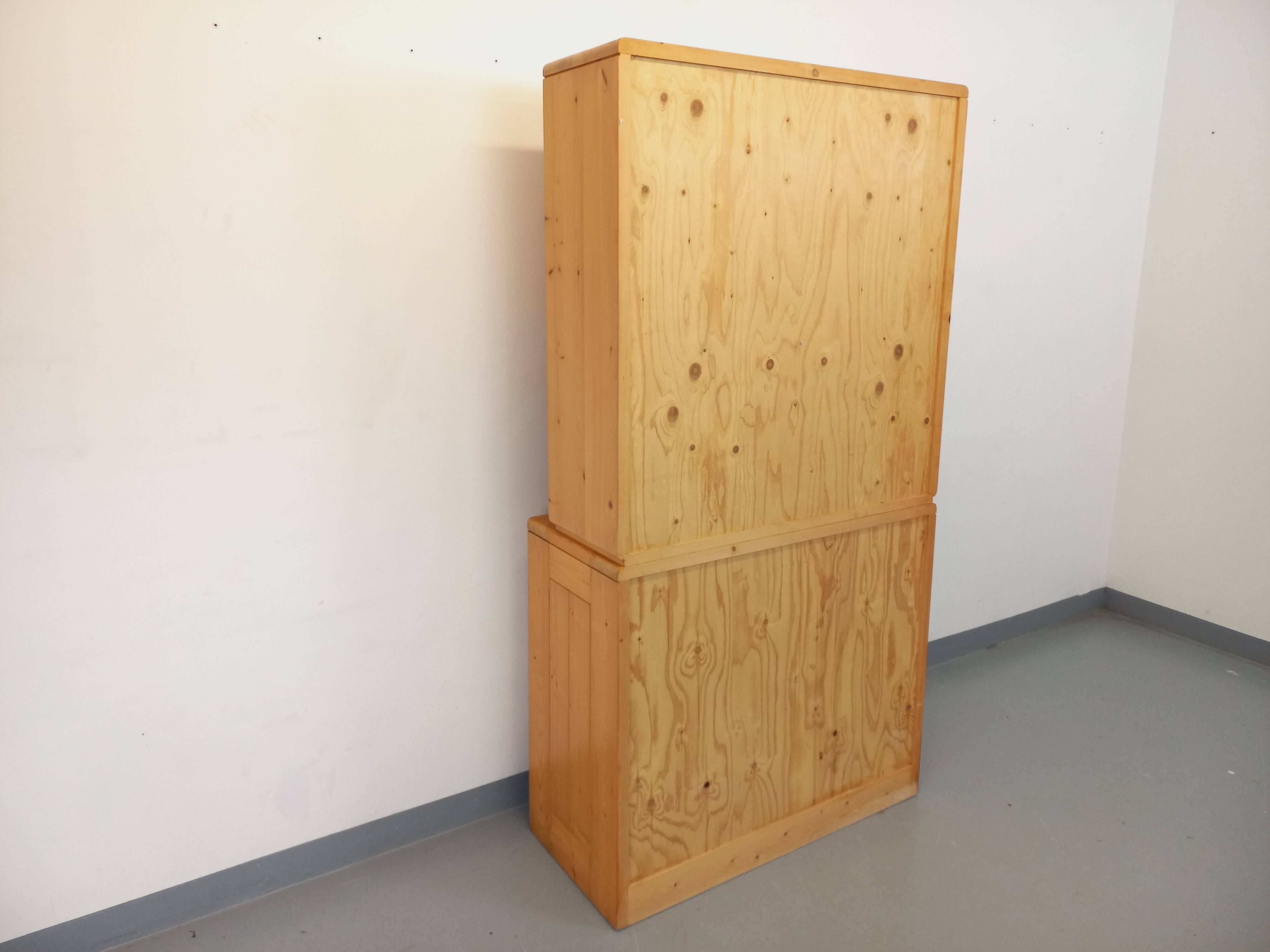 Charlotte Perriand Les Arcs vintage pine storage unit from the 60s 70s