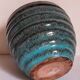 Ceramic planter with speckled enamel gadroons from the 1940s
