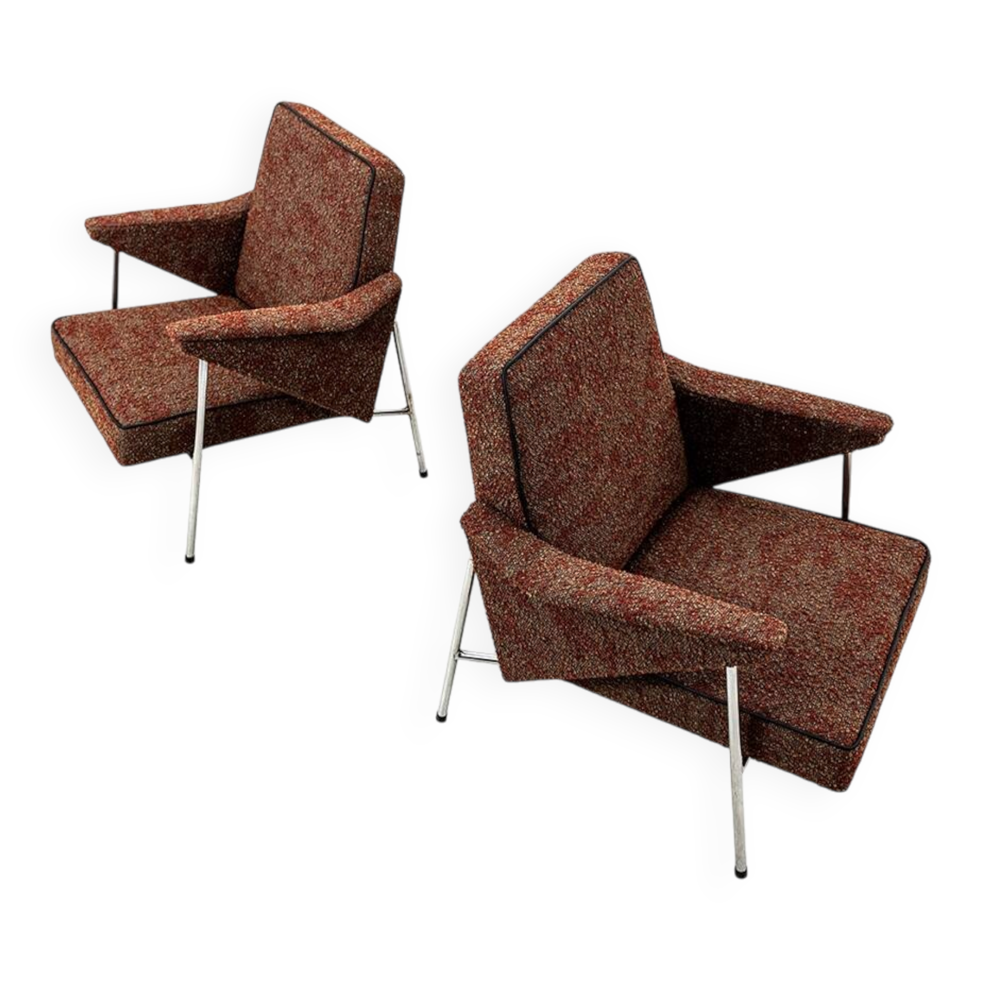 Pair of "Bat" armchairs by Wchód Zadziele, Poland, 1960s