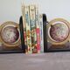 Bookends made of formica and globes.