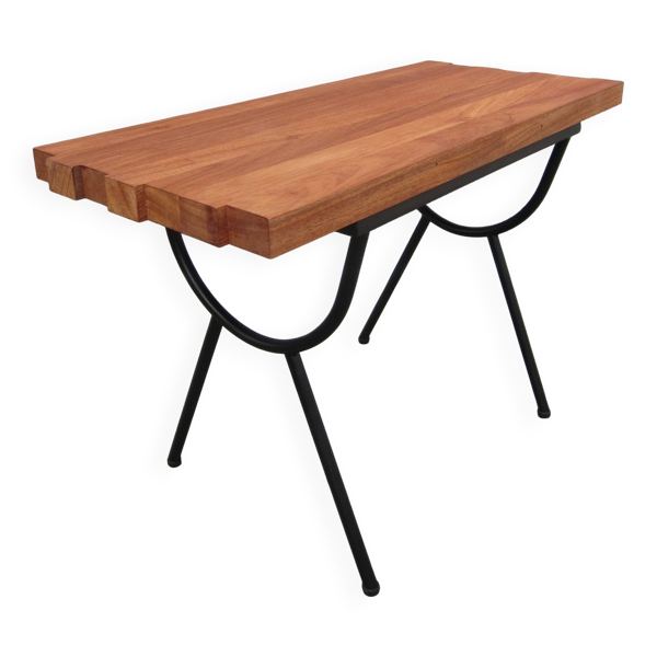 Table basse portique 1950 bois métal