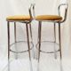 Paire de tabourets de bar en métal chromé velours Rodet