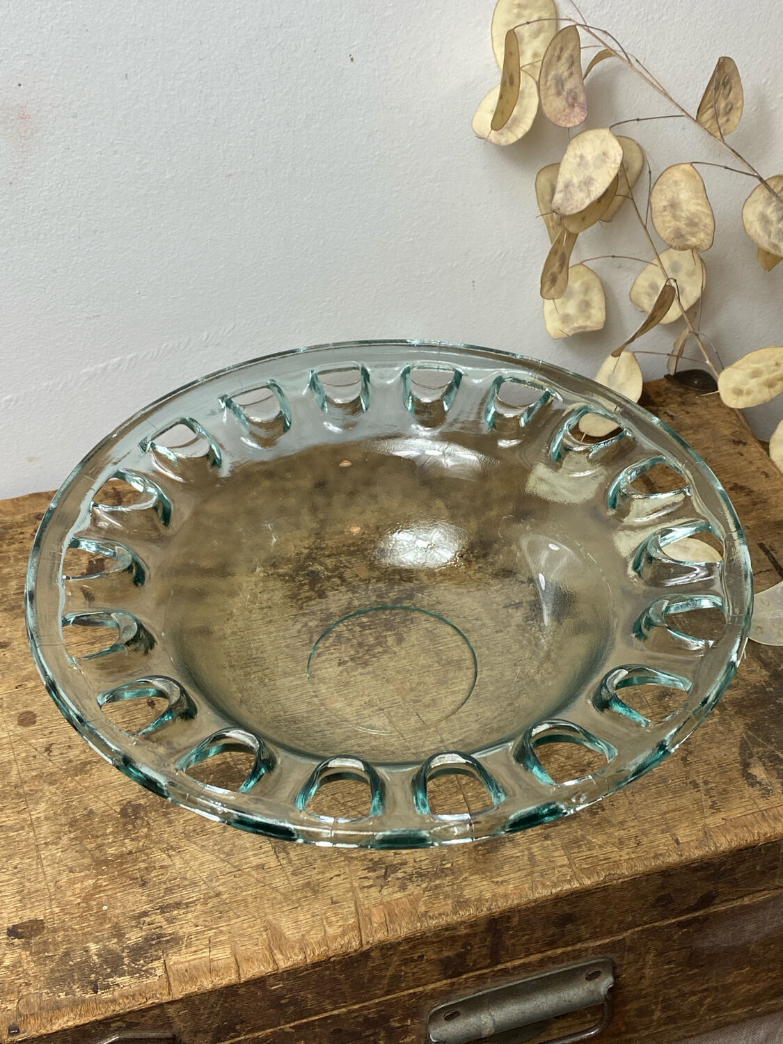 Blown glass salad bowl
