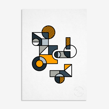 Poster A3 Abstract Geometry: Numbered Series #003