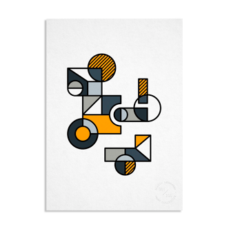Poster A3 Abstract Geometry: Numbered Series #003