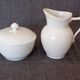Covered sugar bowl and cream jug Royal Copenhagen 'White Fluted Half Lace'