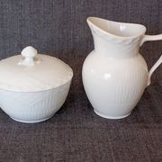 Sucrier couvert et crémier Royal Copenhagen 'White Fluted Half Lace'