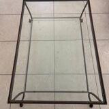 Glass and wrought iron coffee table