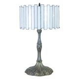 Bronze lamp with mother-of-pearl shade