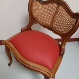 Office armchair Louis XV style red leather