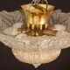 Splendid Amber Italian Murano Glass Ceiling Light, 1970s