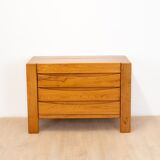 Chest of drawers in elm by Maison Regain, 1980s