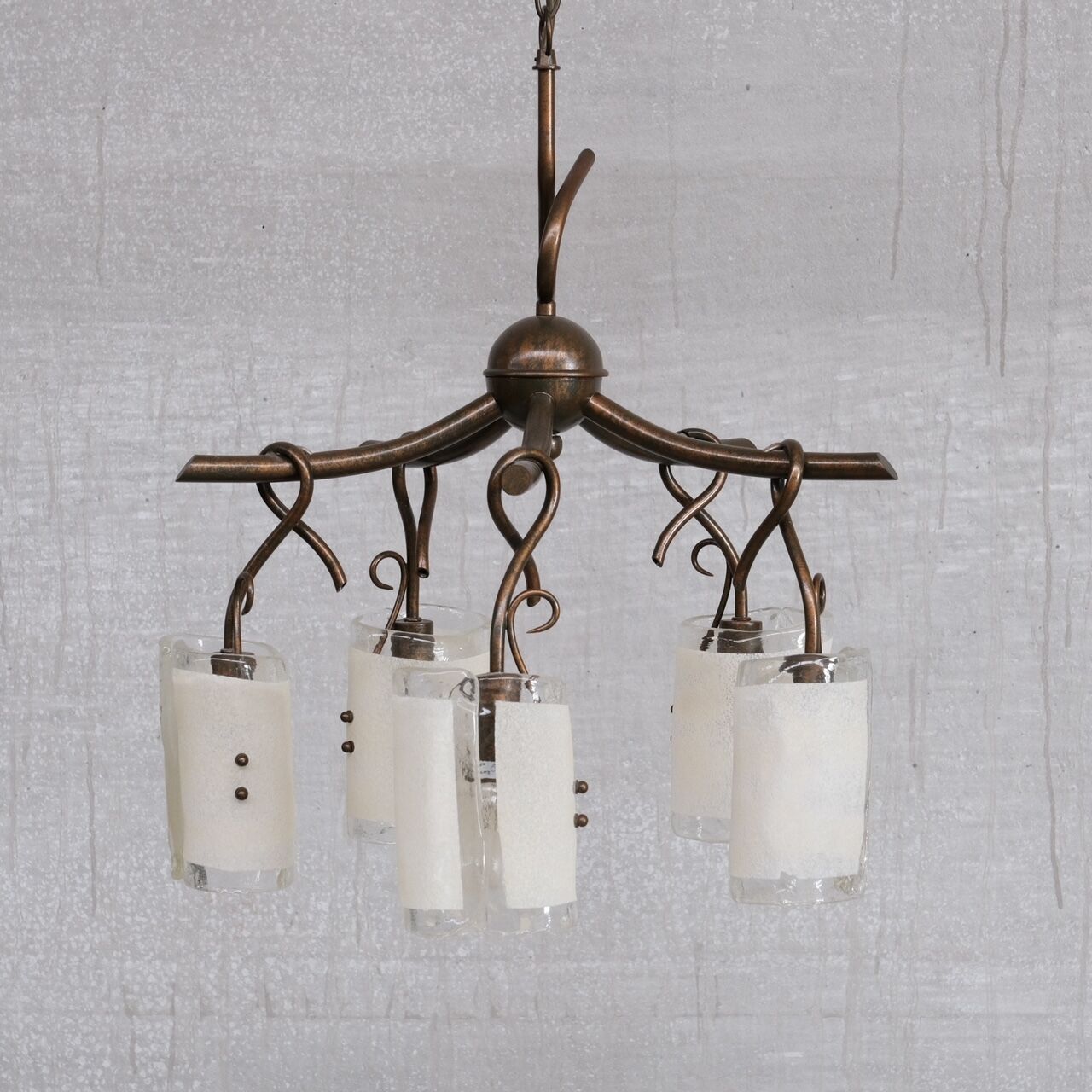 Murano glass mid-century italian chandelier